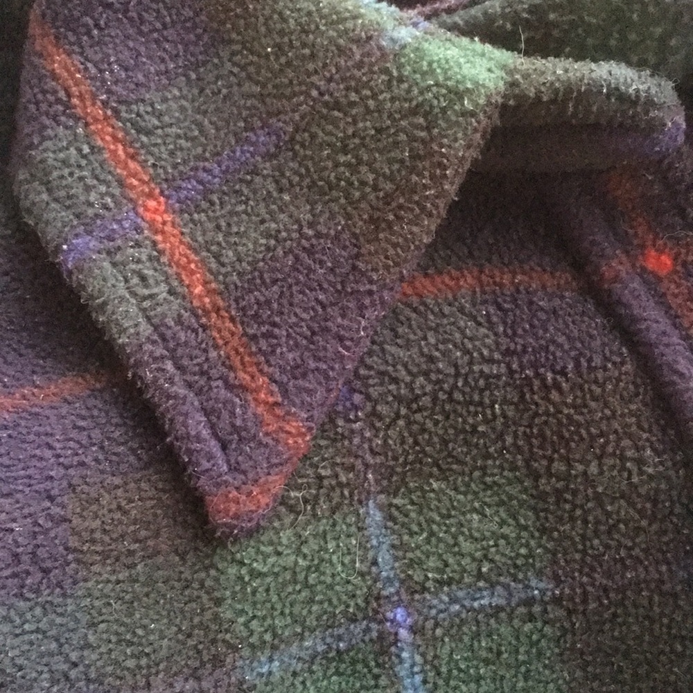 Lauren petite fleece plaid L/S Logo shirt buttoned - Picture 2 of 8